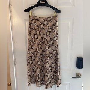 Rahi Brown Snake Print Maxi Skirt
